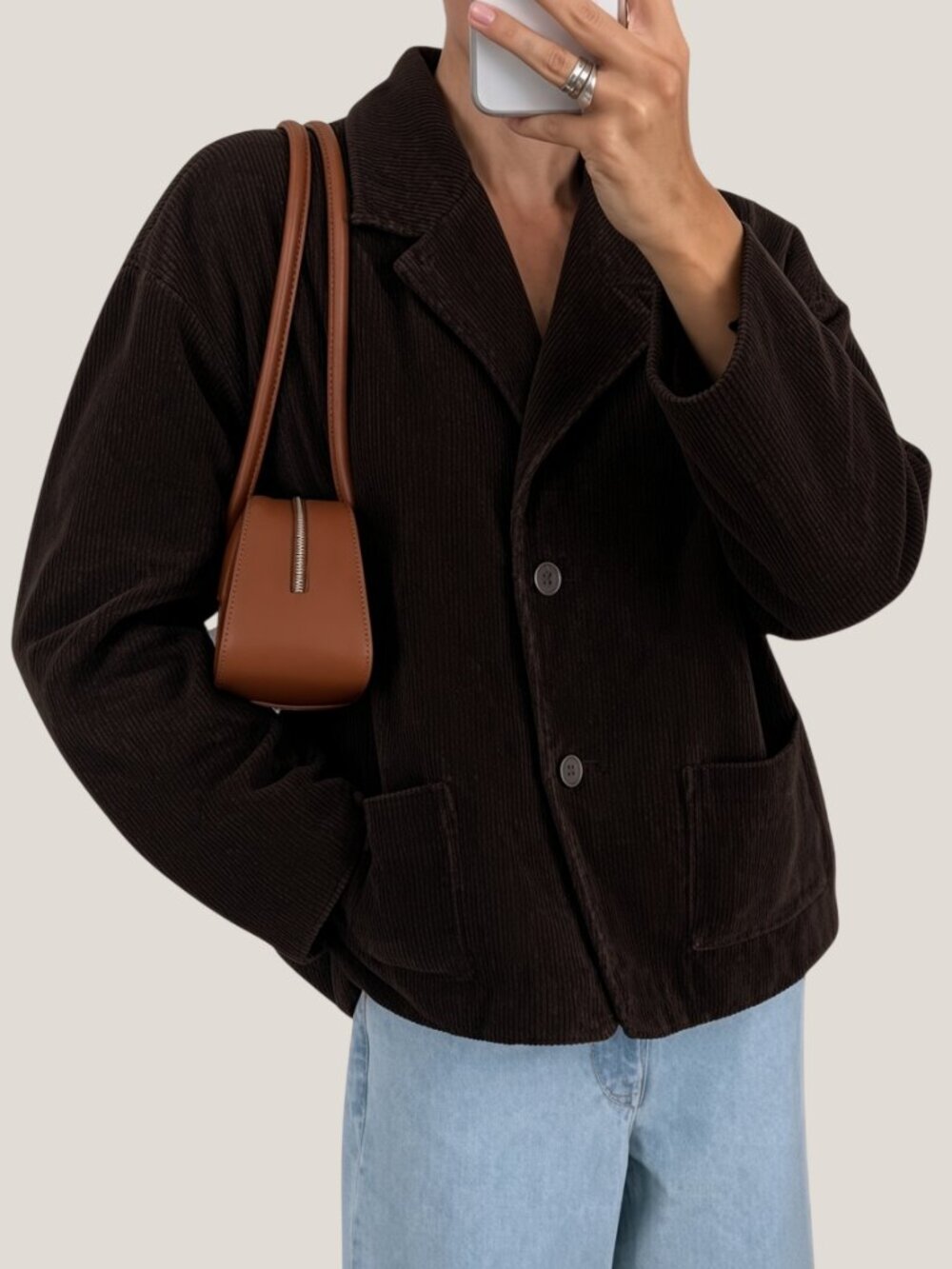 Eileen Fisher Corduroy Chore Shacket Brown Medium Petite